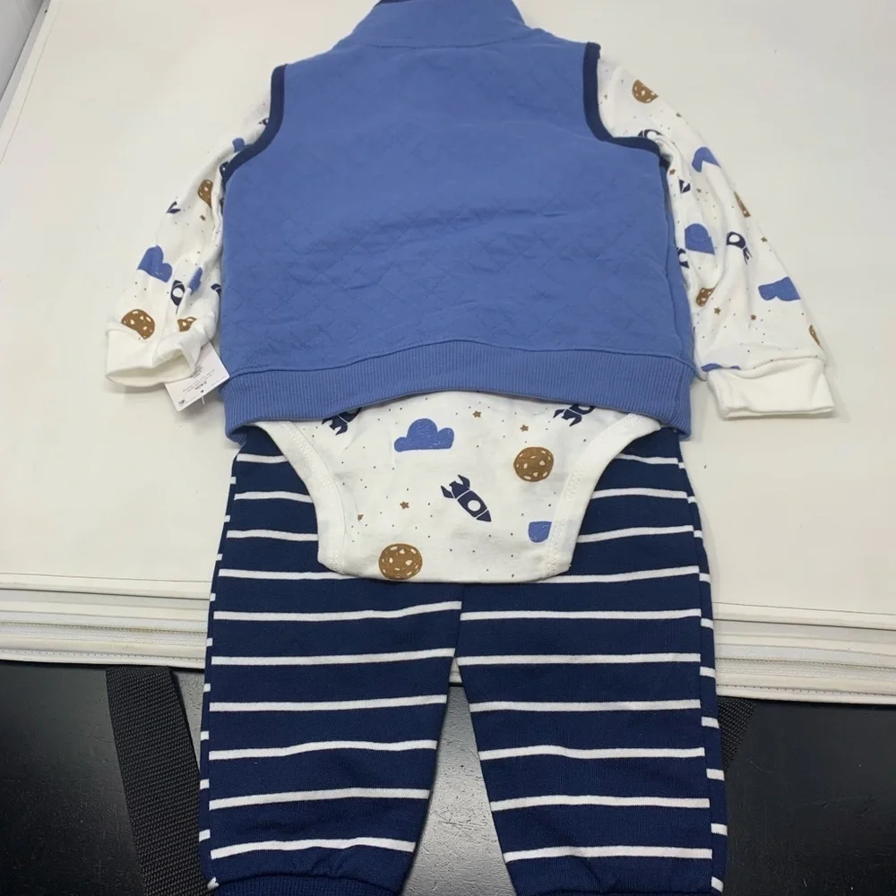 Carter's 3-Piece Vest, Rocket Bodysuit & Pants Set - Baby Boy -‎ 24M